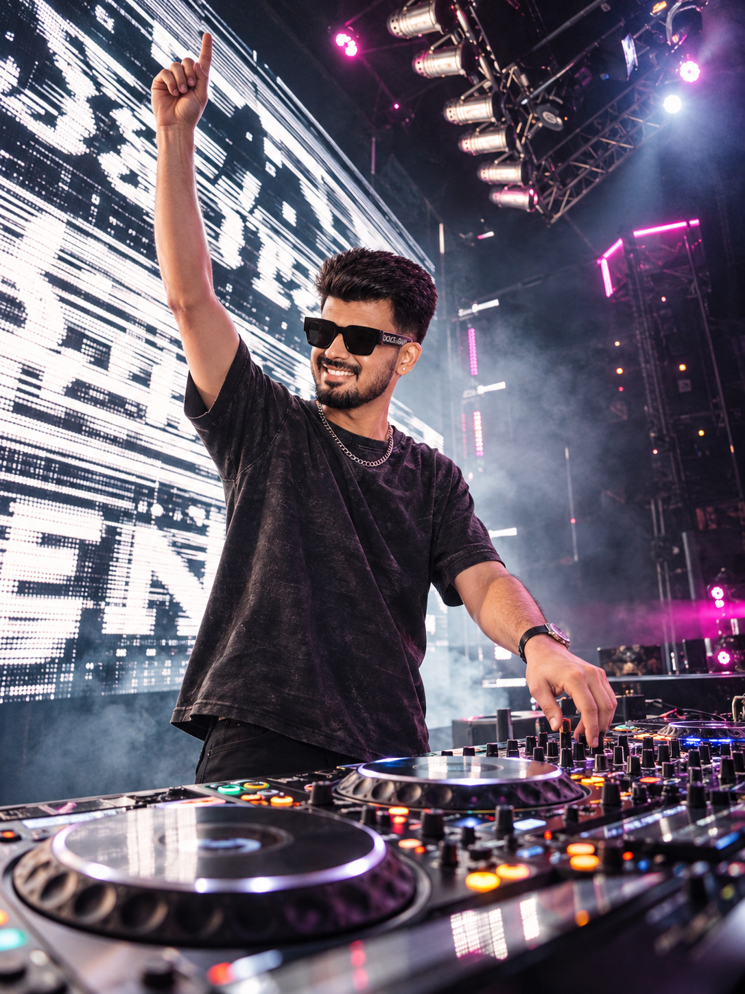 DJ energising a live crowd